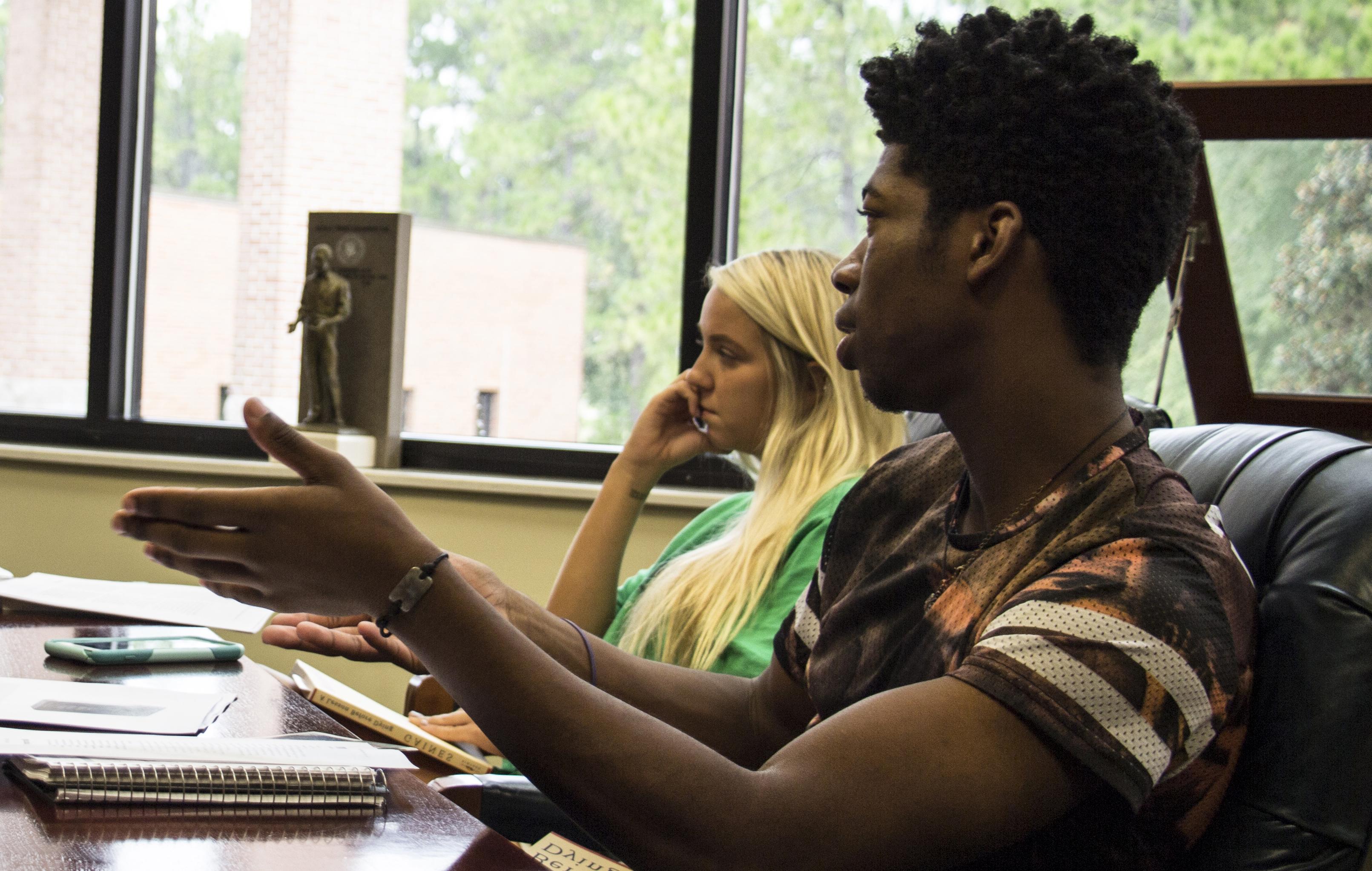 students in discussion